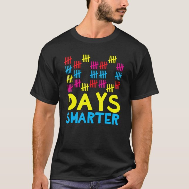 Camiseta 100 Days Smarter Happy 100th Day Of School Student (Frente)