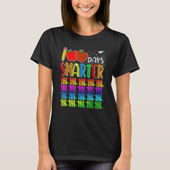 Camiseta 100 Days Smarter Happy 100th Day Of School Student (Frente)
