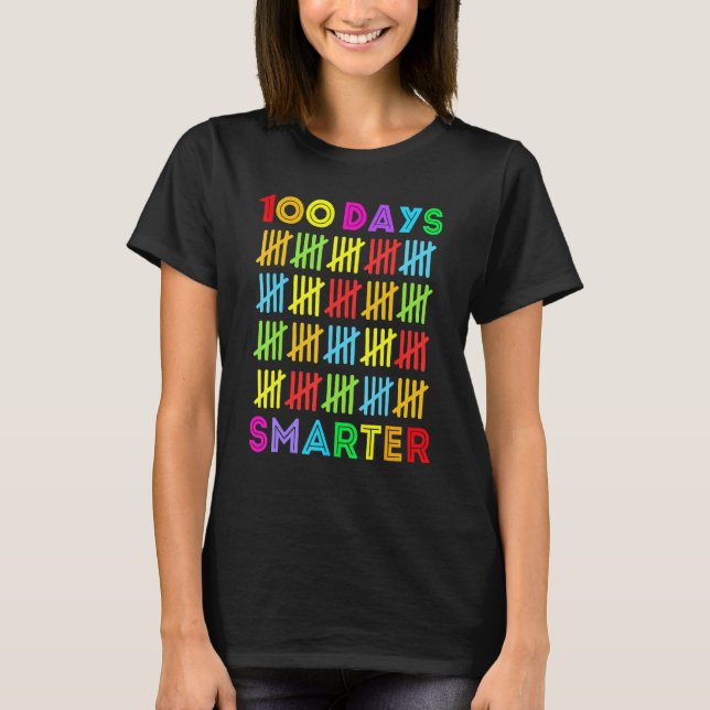 Camiseta 100 Days Smarter Happy 100th Day Of School Student (Frente)