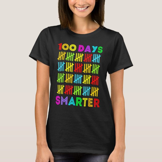 Camiseta 100 Days Smarter Happy 100th Day Of School Student (Frente)