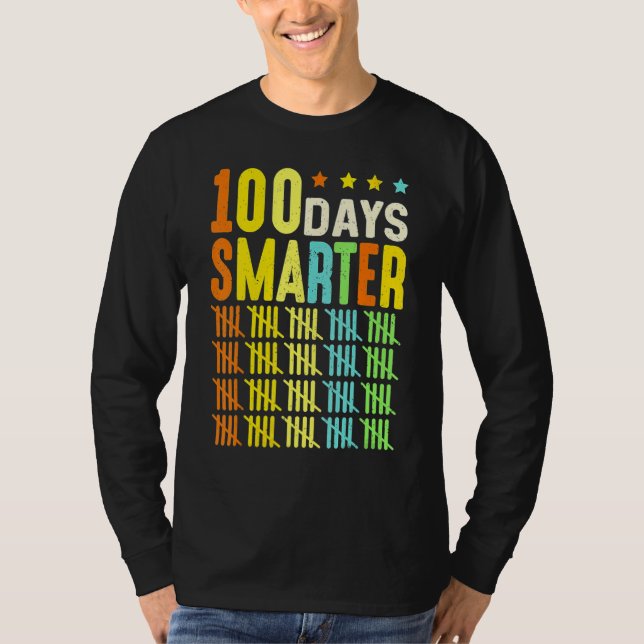 Camiseta 100 Days Smarter Happy 100th Day Of School Student (Frente)