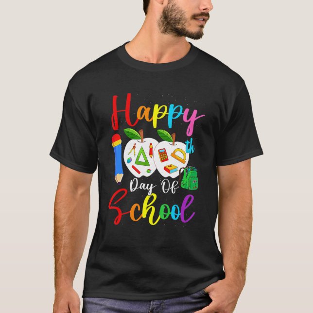 Camiseta 100 Days Smarter Happy 100th Day Of School Student (Frente)