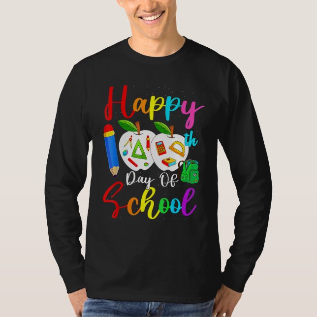 Camiseta 100 Days Smarter Happy 100th Day Of School Student (Frente)