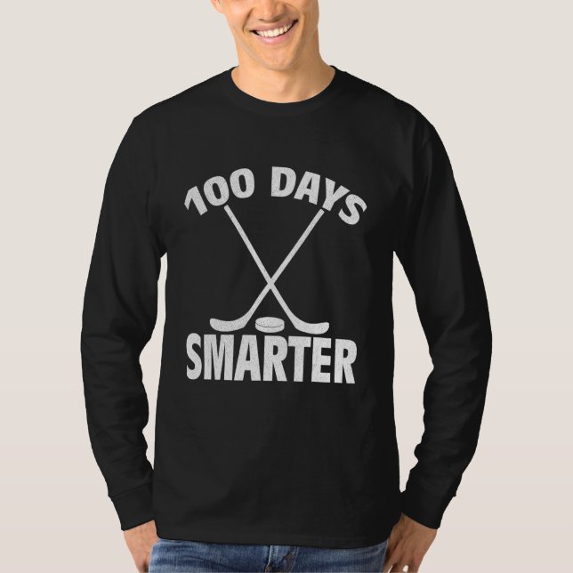 Camiseta 100 Days Smarter Hockey Player Sports for Students (Frente)