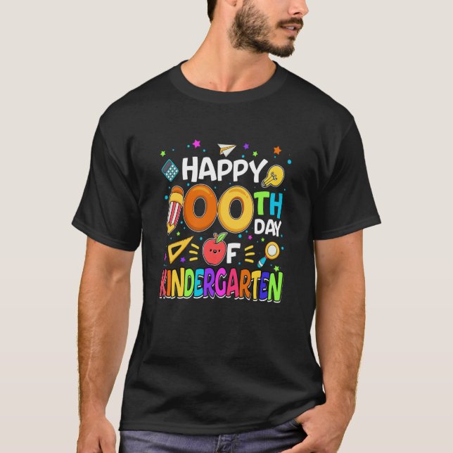 Camiseta 100 Days Smarter Kindergarten 100th Day Of School  (Frente)
