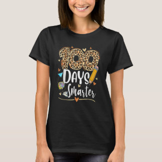 Camiseta 100 Days Smarter Leopard Happy 100th Day Of School