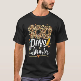 Camiseta 100 Days Smarter Leopard Happy 100th Day Of School