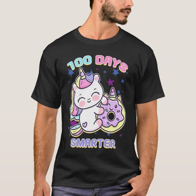 Camiseta 100 Days Smarter Magical Learning Unicorn with Don (Frente)