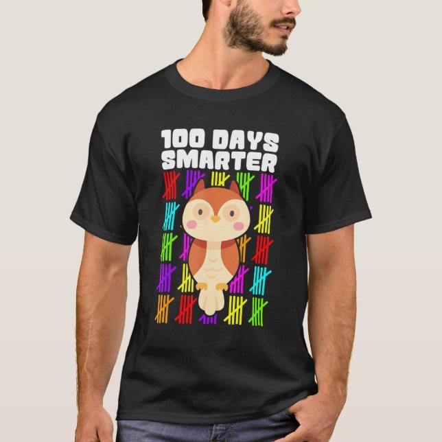 Camiseta 100 Days Smarter Owl Shirts, Boys Girls 100th Day  (Frente)