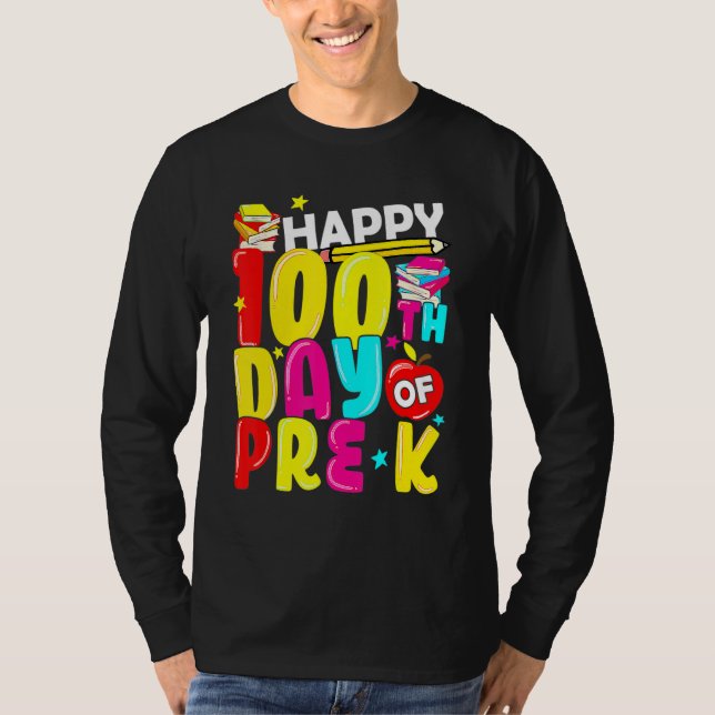 Camiseta 100 Days Smarter Pre K Happy 100th Day Of School P (Frente)