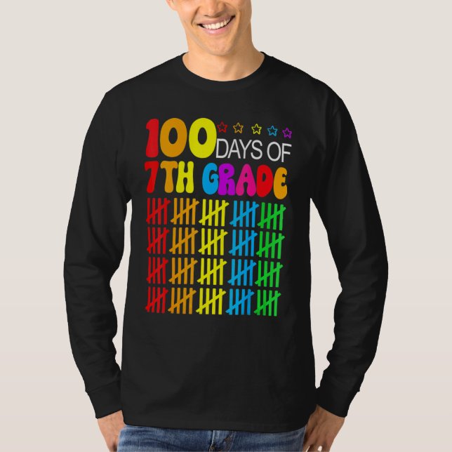 Camiseta 100 Days Smarter Seventh Grade 100th Day Of School (Frente)