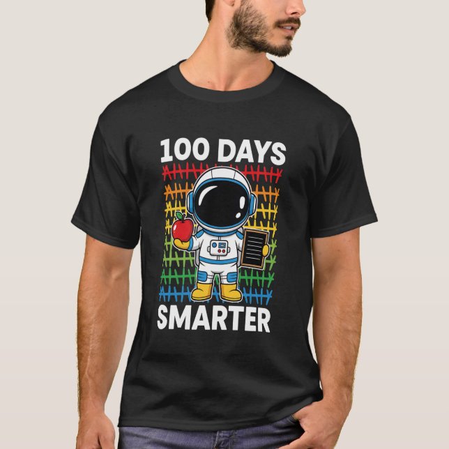 Camiseta 100 Days Smarter Space Astronaut 100th Day School  (Frente)