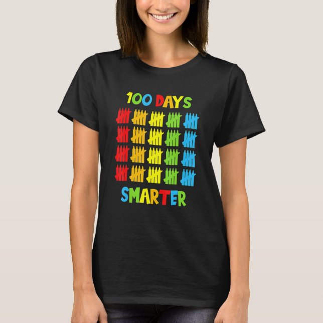 Camiseta 100 Days Smarter Teachers Kids Child 100th Day Of  (Frente)