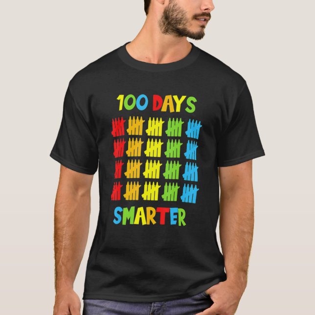 Camiseta 100 Days Smarter Teachers Kids Child 100th Day Of  (Frente)