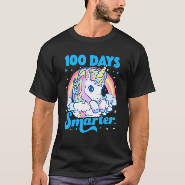 Camiseta 100 Days Smarter Unicorn Girls Teacher 100th Day O (Frente)