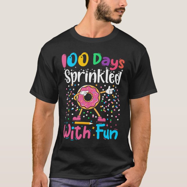 Camiseta 100 Days Sprinkled With Fun 100 Days Of School Tea (Frente)