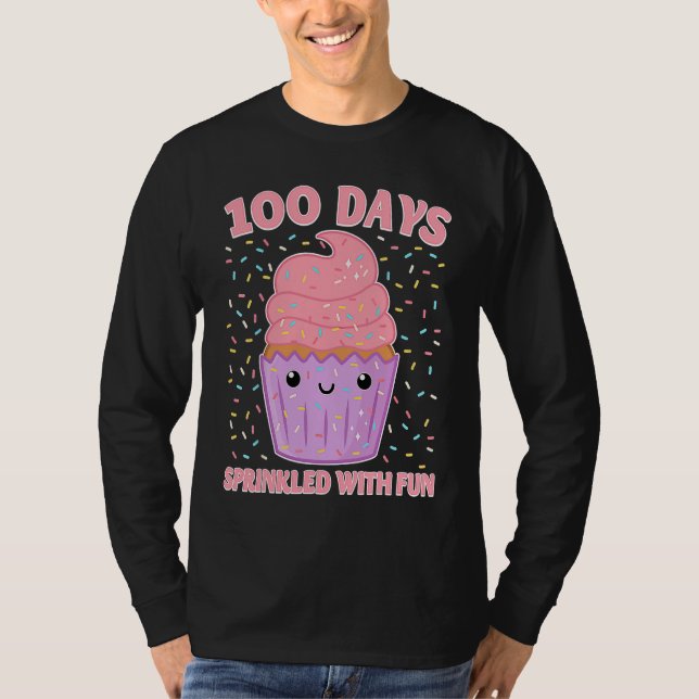 Camiseta 100 Days Sprinkled With Fun Cupcake 100th Day Of S (Frente)