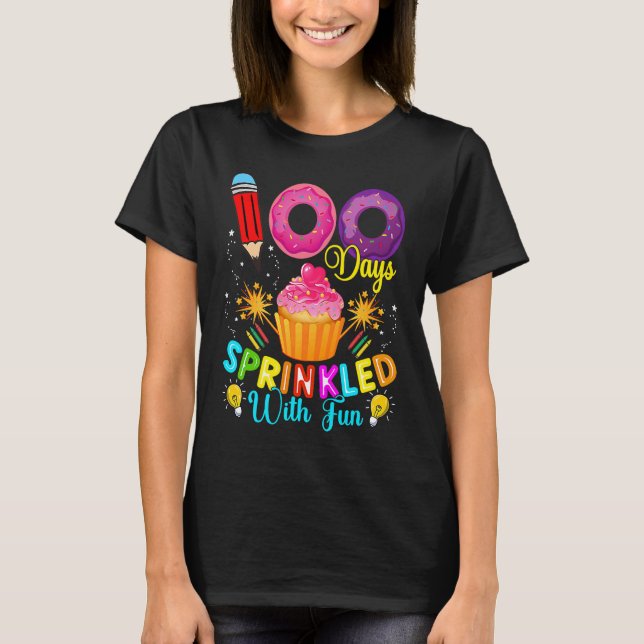 Camiseta 100 Days Sprinkled With Fun Cupcake 100th Day Of S (Frente)