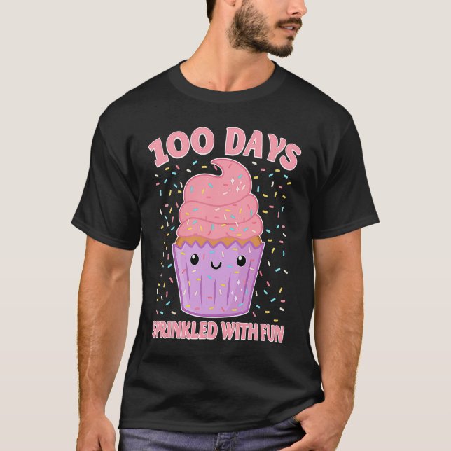 Camiseta 100 Days Sprinkled With Fun Cupcake 100th Day Of S (Frente)