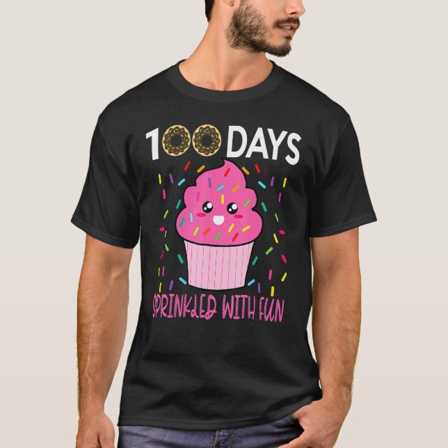 Camiseta 100 Days Sprinkled With Fun Cupcake 100th Day Of S (Frente)
