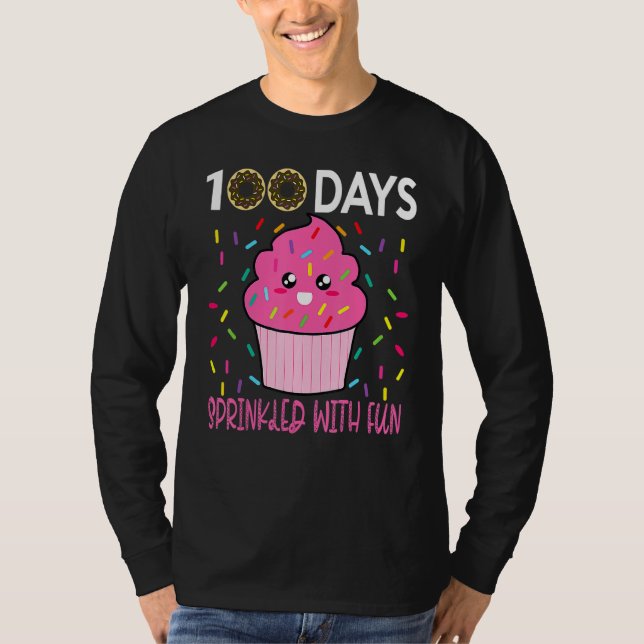 Camiseta 100 Days Sprinkled With Fun Cupcake 100th Day Of S (Frente)