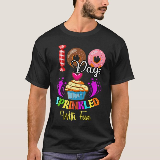 Camiseta 100 Days Sprinkled With Fun Cupcake 100th Day Of S (Frente)