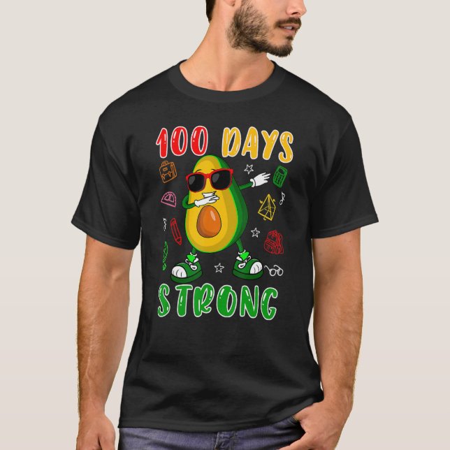 Camiseta 100 Days Strong Dabbing Avocado Sunglasses 100 Day (Frente)