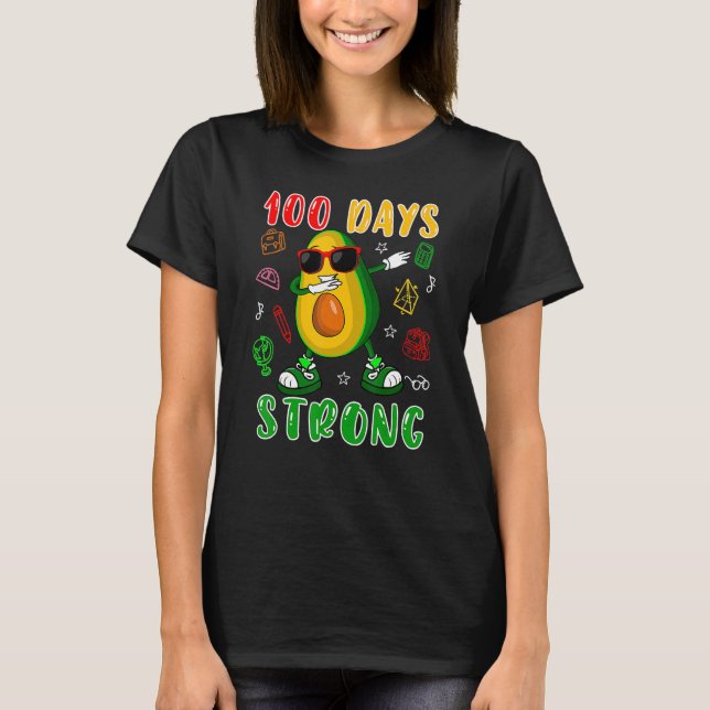 Camiseta 100 Days Strong Dabbing Avocado Sunglasses 100 Day (Frente)