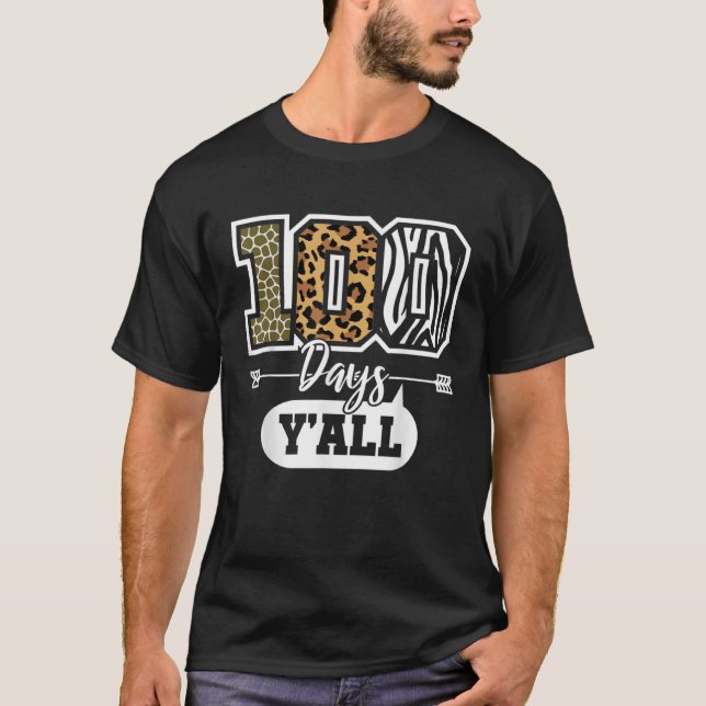 Camiseta 100 Days Y All 100 Days Of School Jungle Teacher K (Frente)