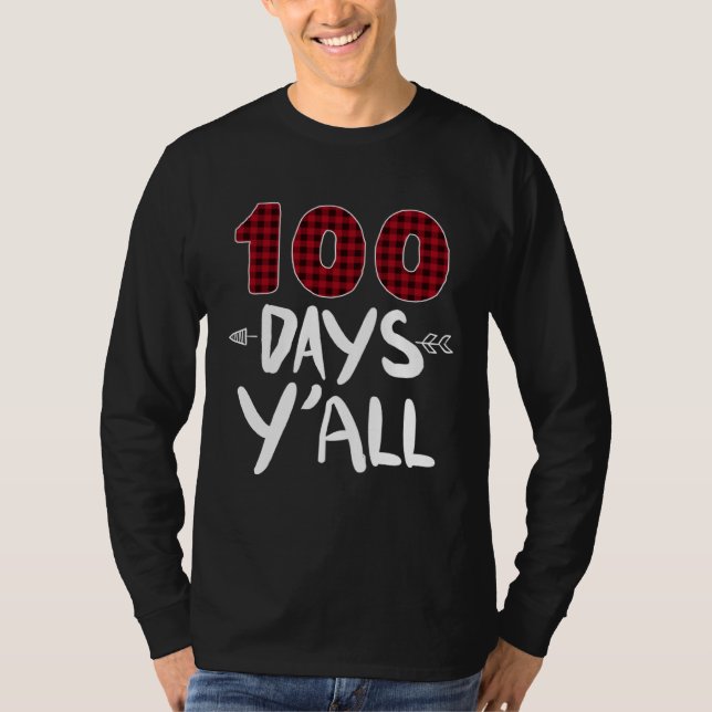 Camiseta 100 Days Y all 100th Day Of School Plaid Teacher A (Frente)