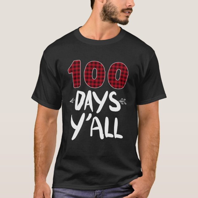 Camiseta 100 Days Y all 100th Day Of School Plaid Teacher A (Frente)