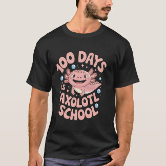 Camiseta 100 de Escola Axolote Professor Aluno Crianças de 