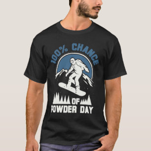 Camiseta 100% De Possibilidade De Snowboard Engraçado No Di