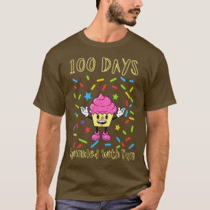 Camiseta 100 dias borrifados com amantes de bolo divertido 