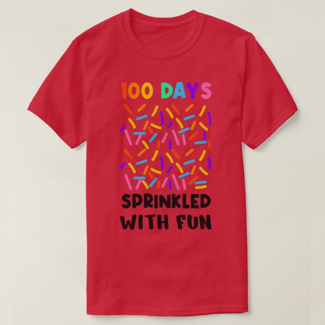 Camiseta 100 dias borrifados com amantes de bolo divertido  (Frente do Design)