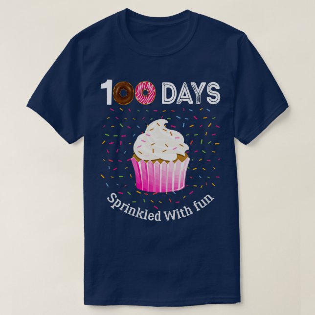 Camiseta 100 dias borrifados com diversão engraçada 100 dia (Frente do Design)