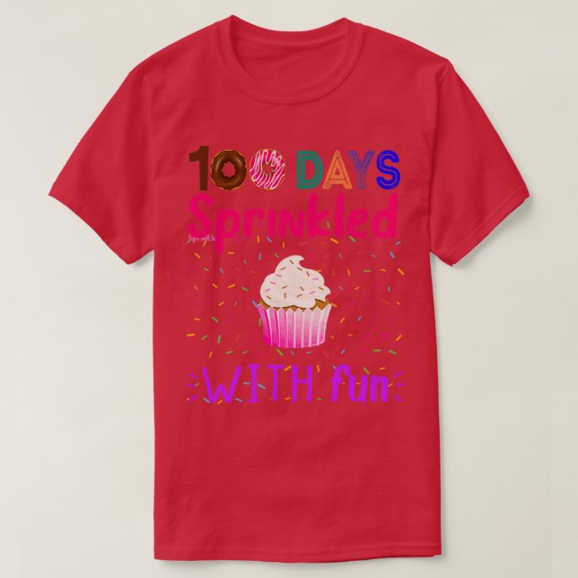 Camiseta 100 dias borrifados com diversão engraçada 100 dia (Frente do Design)