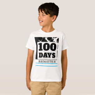 Camiseta 100 dias Brighter 100º dia da escola Black White
