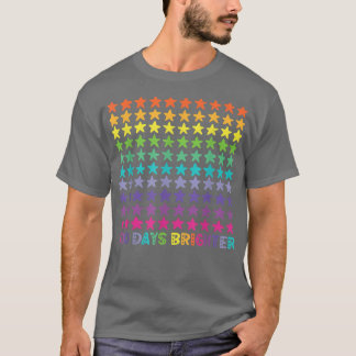 Camiseta 100 dias Brighter 100º Dia da Escola ou Kindergar