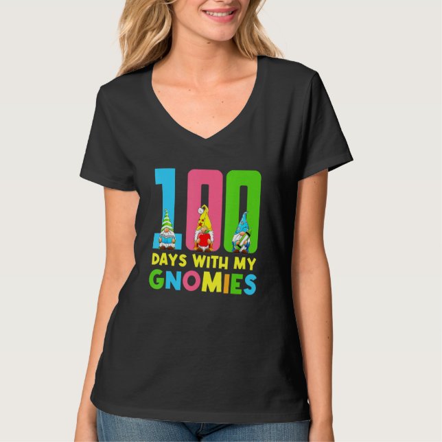 Camiseta 100 Dias Com O Meu Professor Gnomies Gnomos (Frente)