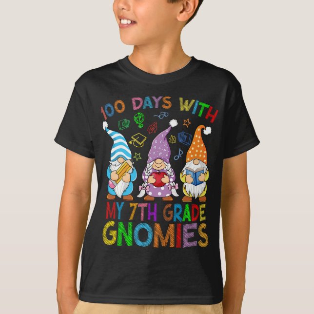 Camiseta 100 Dias Com Os Meus Professores Virtuais Gnomos D (Frente)