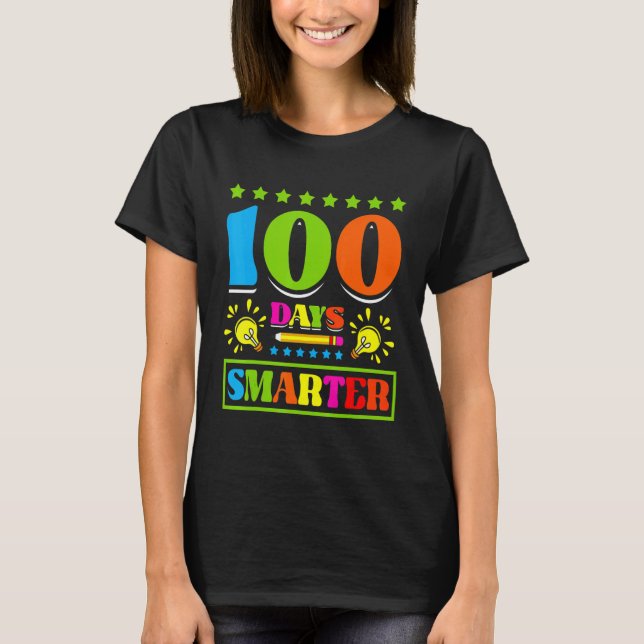 Camiseta 100 Dias Crianças Mais Inteligentes 100º Estudos d (Frente)