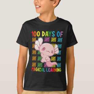 Camiseta 100 Dias Da Escola Axolotl De Aprendizagem Mágica