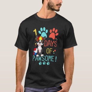 Camiseta 100 Dias Da Escola Boston Terrier Dog 100 Dias De