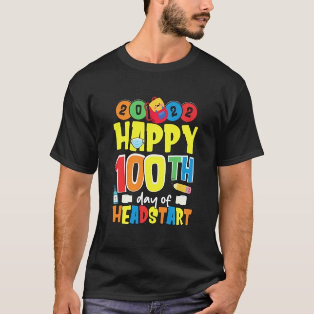 Camiseta 100 Dias Da Escola Headstart  Alunos Professores C (Frente)