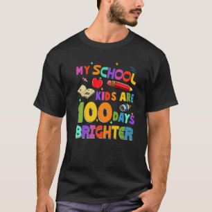 Camiseta 100 Dias Da Escola Professor Meus Alunos São Genia