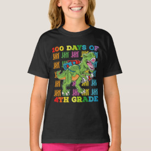Camiseta 100 Dias Da Escola T Rex Do 4º Ano