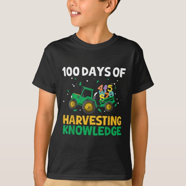 Camiseta 100 Dias De Agricultura Escolar De Trator 100 Dias (Frente)