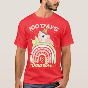 Camiseta 100 dias de amantes colorido da escola do Unicórni