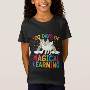 Camiseta 100 Dias De Aprendizado Mágico Unicórnio Meninas E